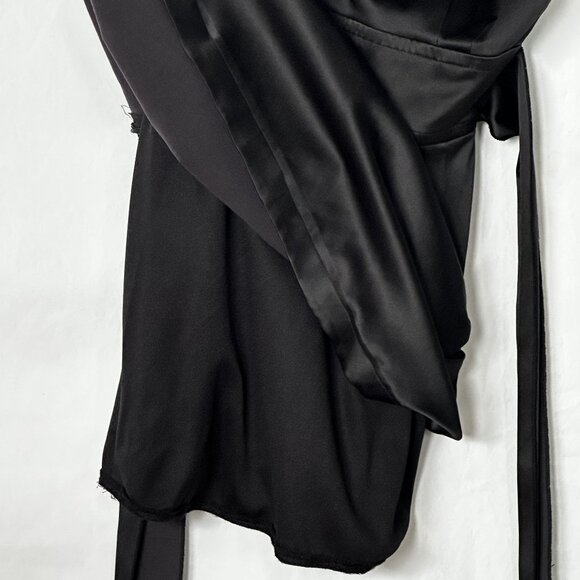 A-Line Mini Dress In Black with Flower Decor Size 3 - Picture 6 of 10